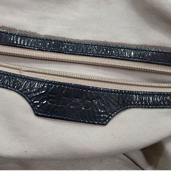 Abro Dark Green Large Bowling Style Leather Tote Bag - Picture 8 of 10